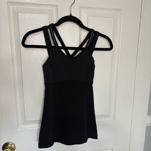Lululemon Ace Tank in Black with Strappy Cross Back | Size 2 | Yoga Athleisure - Picture 1 of 8
